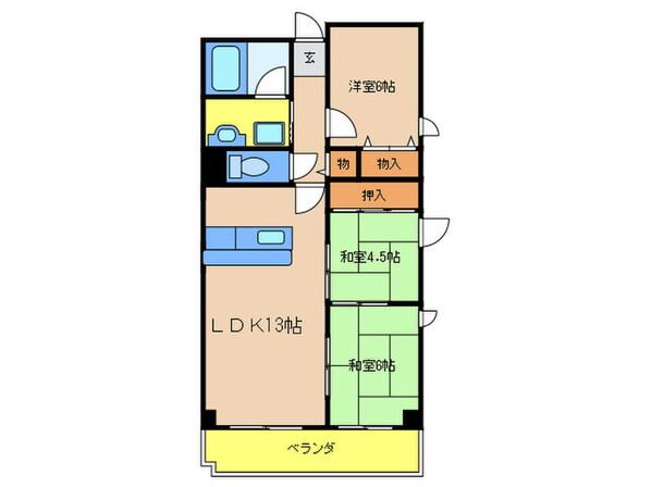 レインボーハイツの物件間取画像